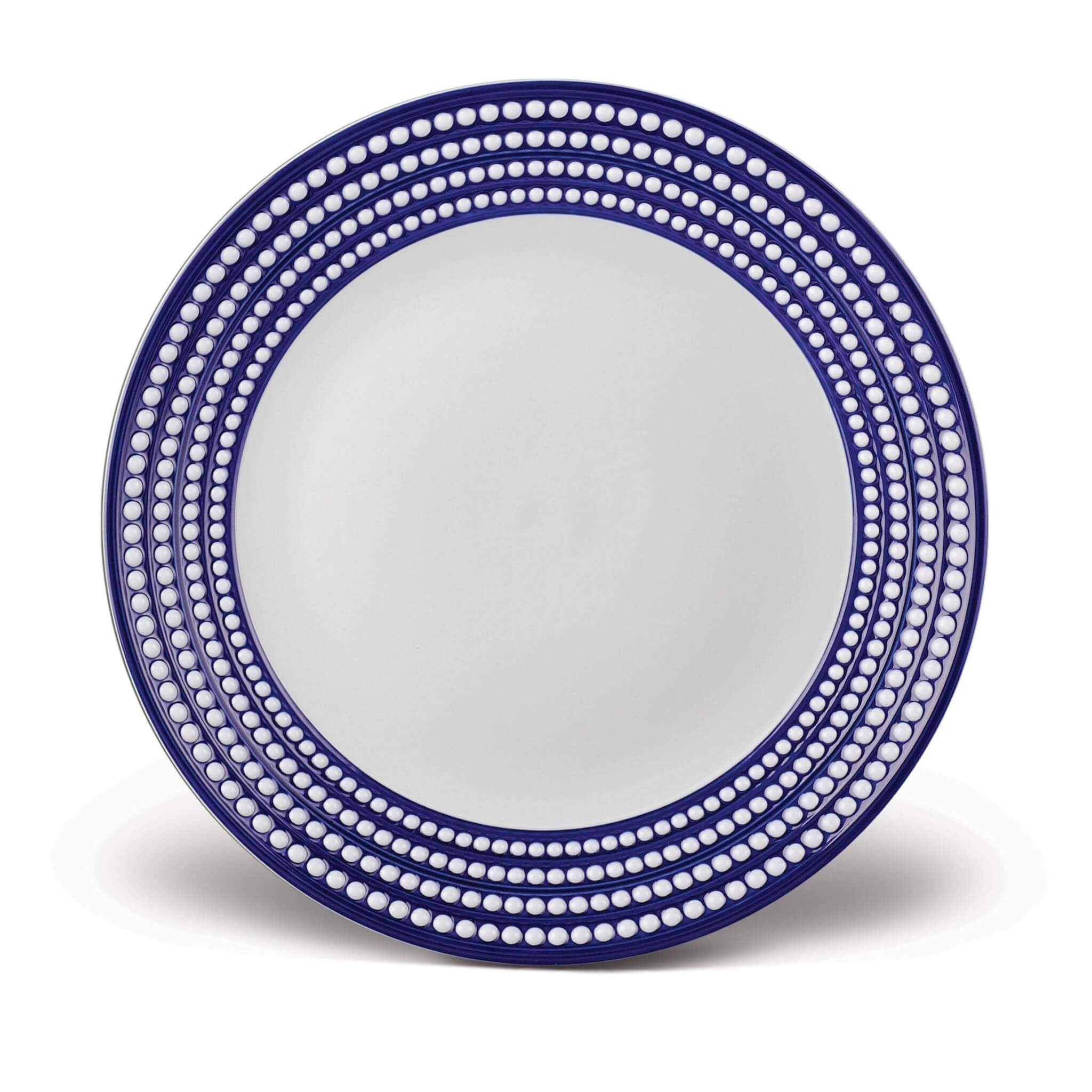 L'Objet Perlée Round Platter - Blue Charger & Service Plate