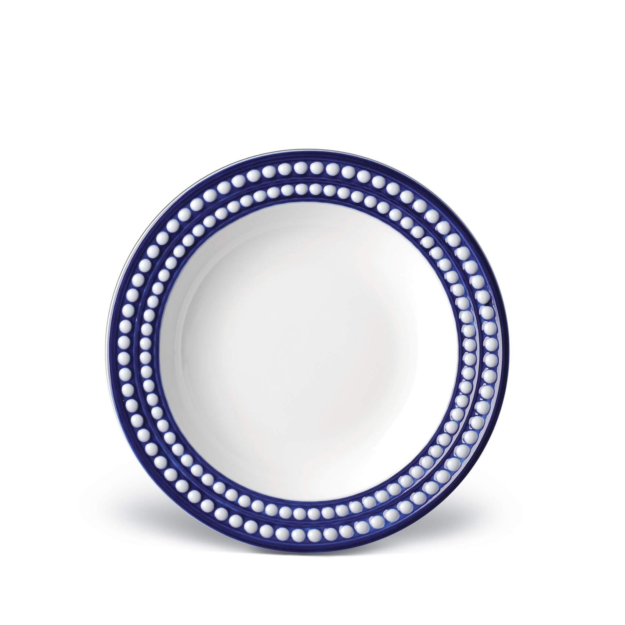 L'Objet Perlée Soup Plate - Blue Soup Plates & Rimmed Soup Bowl