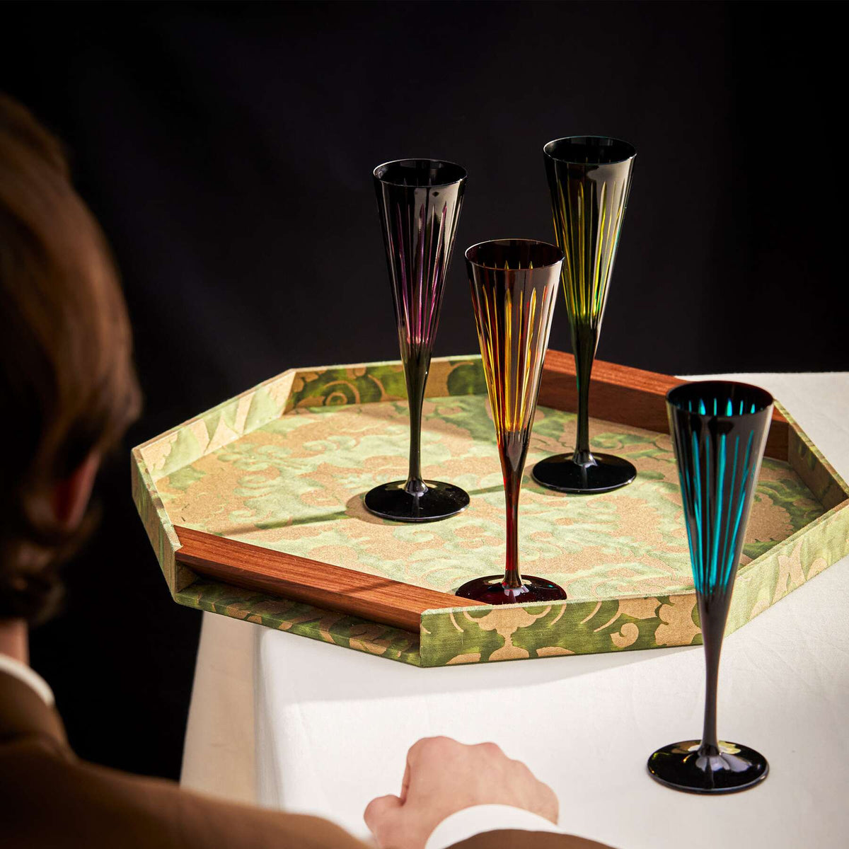 L'Objet Prism Champagne Flutes - Assorted (Set of 4), alternate view