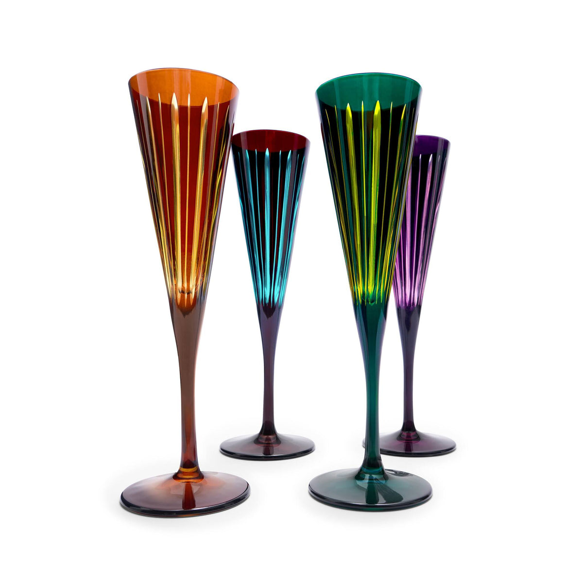 L'Objet Prism Champagne Flutes - Assorted (Set of 4), alternate view