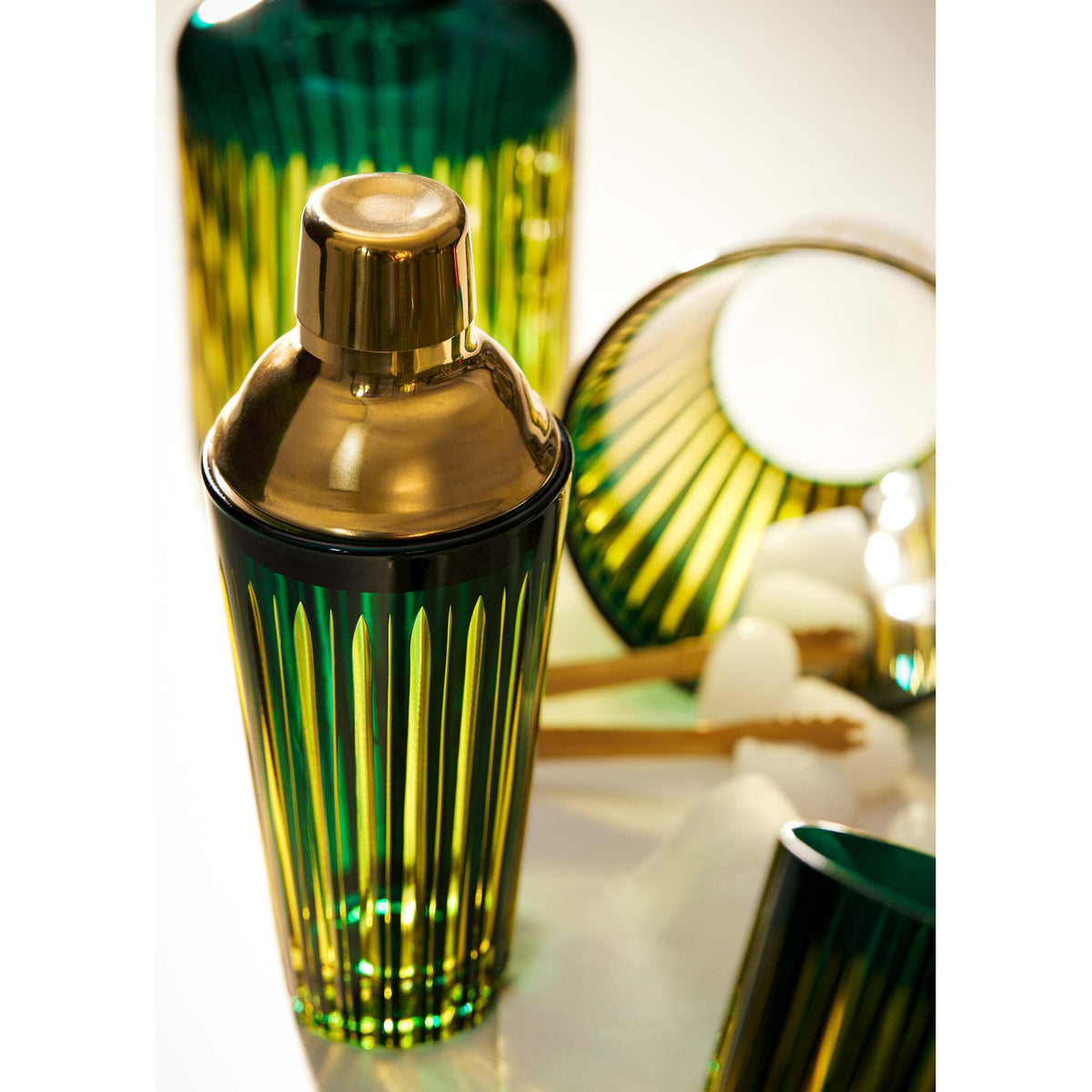 L'Objet Prism Cocktail Set - Green Cocktail Shaker, alternate view