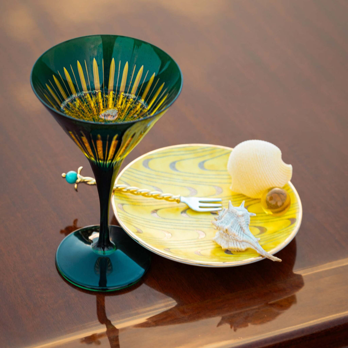 L'Objet Prism Cocktail Set - Green Cocktail Shaker, alternate view