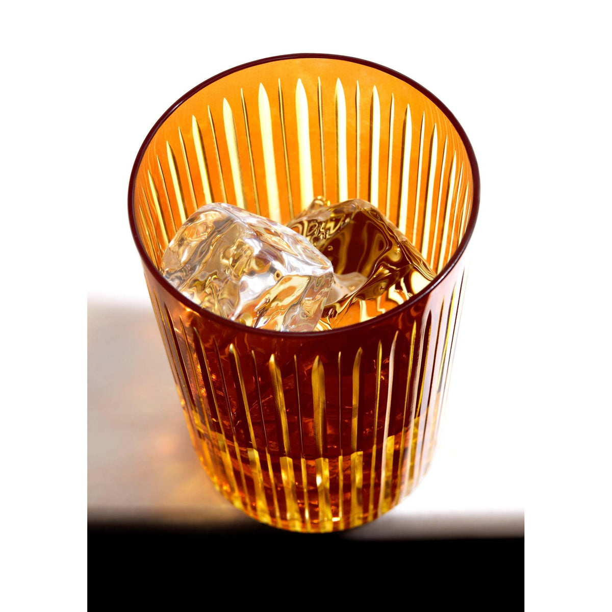 L'Objet Prism Double Old Fashioned Glasses - Amber (Set of 4) Glassware & Drinkware, alternate view