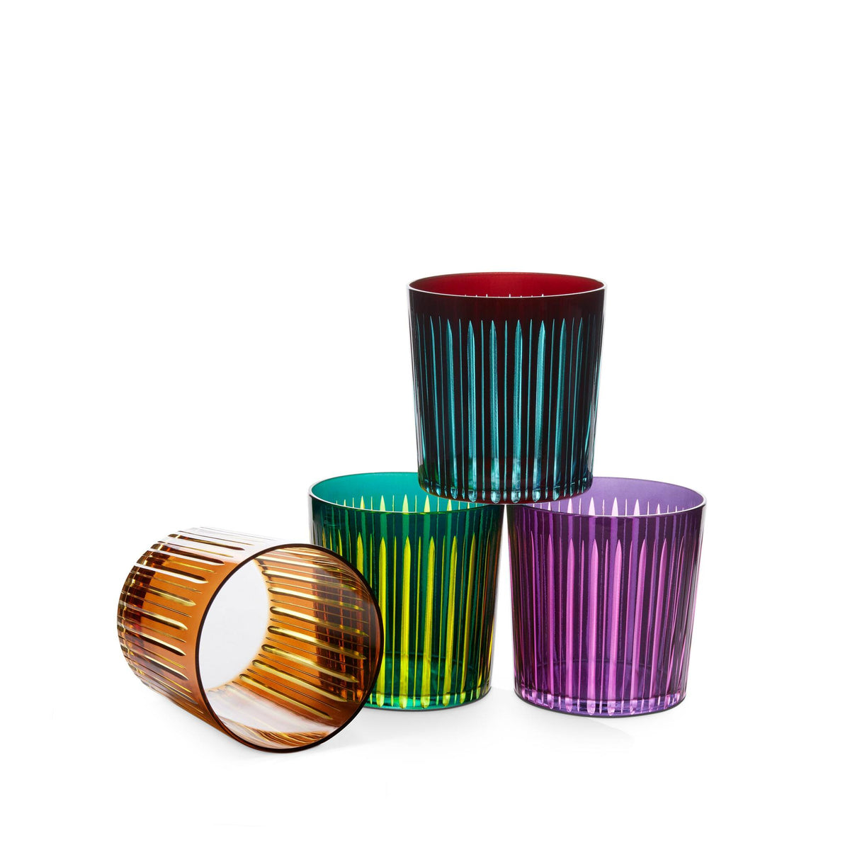 L'Objet Prism Double Old Fashioned Glasses - Assorted (Set of 4) Glassware & Drinkware, alternate view