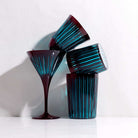 L'Objet Prism Double Old Fashioned Glasses-Bordeaux (Set of 4) Glassware & Drinkware, alternate view