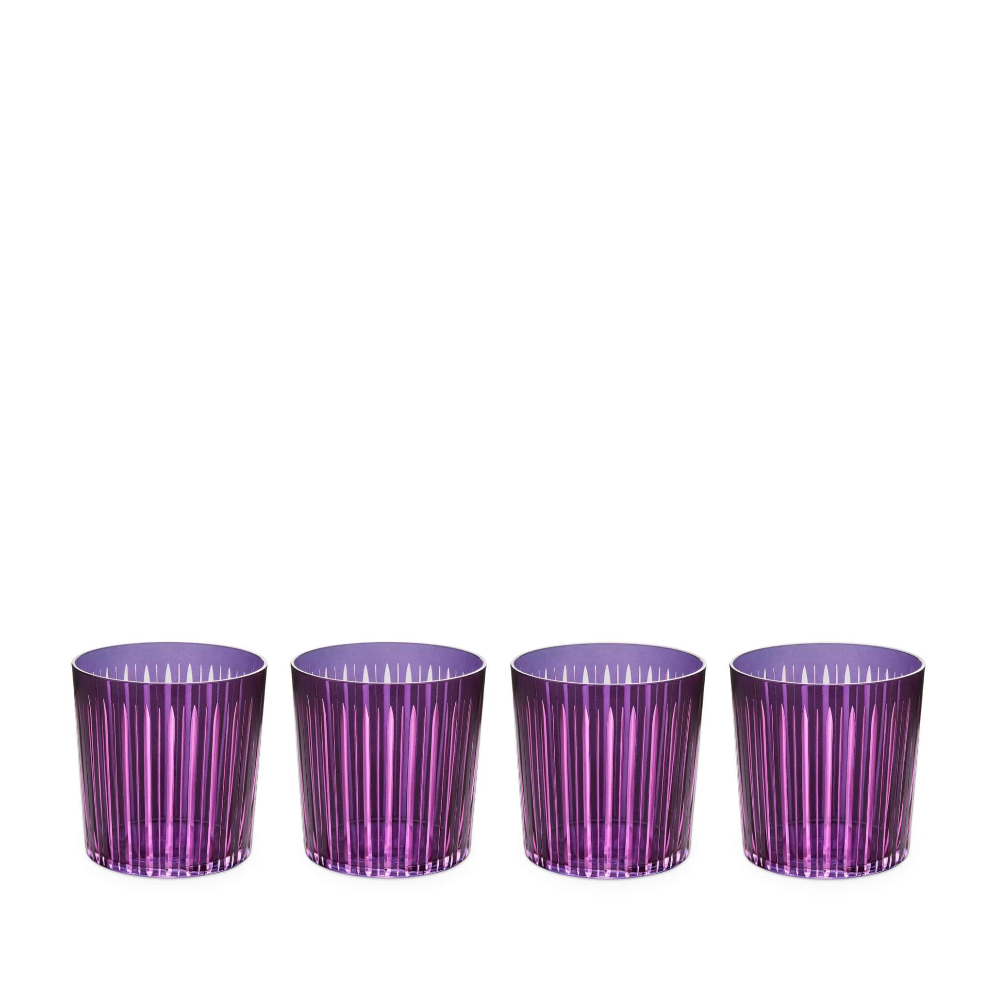 L'Objet Prism Double Old Fashioned Glasses - Purple(Set of 4) Glassware & Drinkware