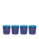 L'Objet Prism Double Old Fashioned Glasses Set of 4 Glassware & Drinkware — Blue