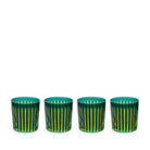 L'Objet Prism Double Old Fashioned Glasses Set of 4 Glassware & Drinkware — Green