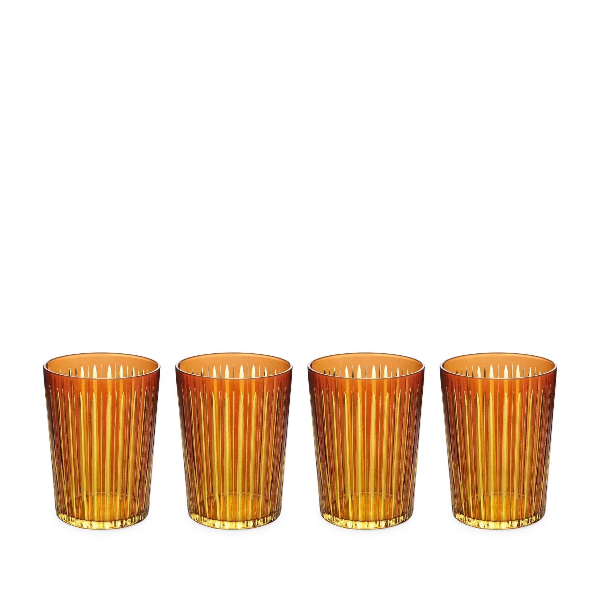 L'Objet Prism Highball Glasses - Amber (Set of 4) Glassware & Drinkware