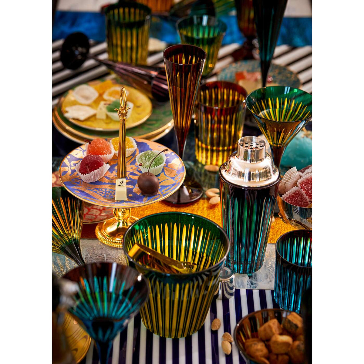 L'Objet Prism Highball Glasses- Assorted (Set of 4) Glassware & Drinkware, alternate view