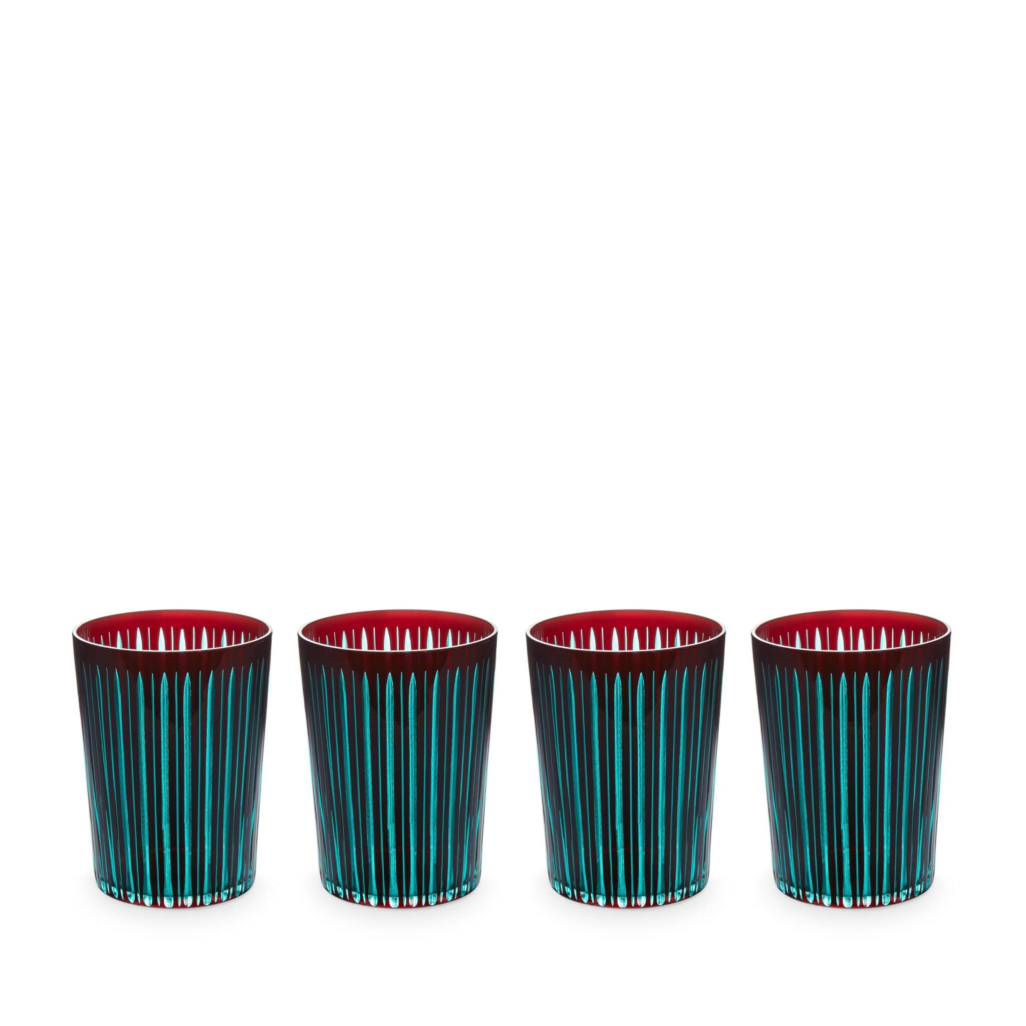 L'Objet Prism Highball Glasses-Bordeaux (Set of 4) Glassware & Drinkware
