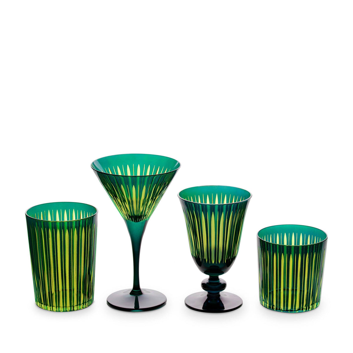 L'Objet Prism Highball Glasses - Green (Set of 4) Glassware & Drinkware, alternate view