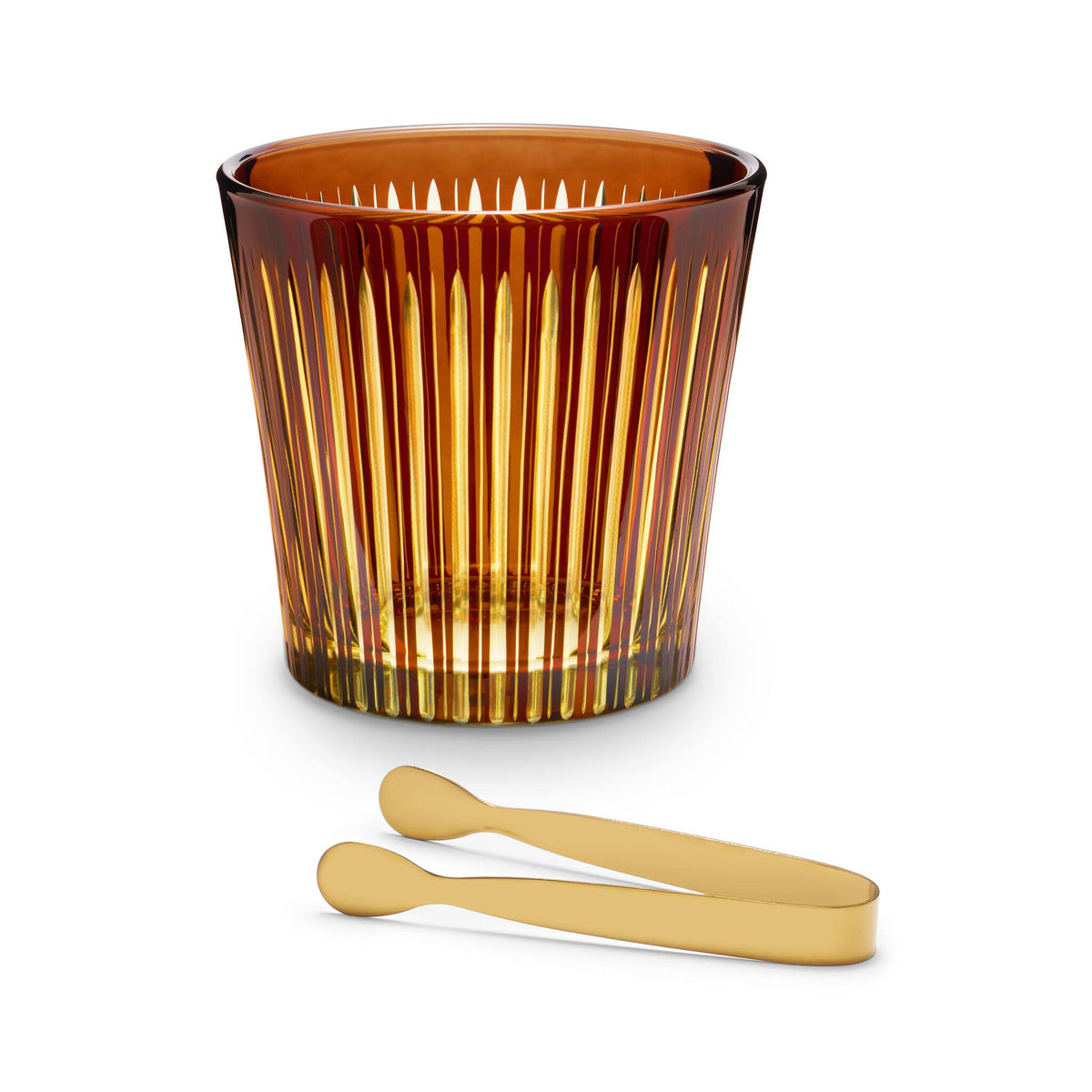 L'Objet Prism Ice Bucket + Tongs - Amber, alternate view