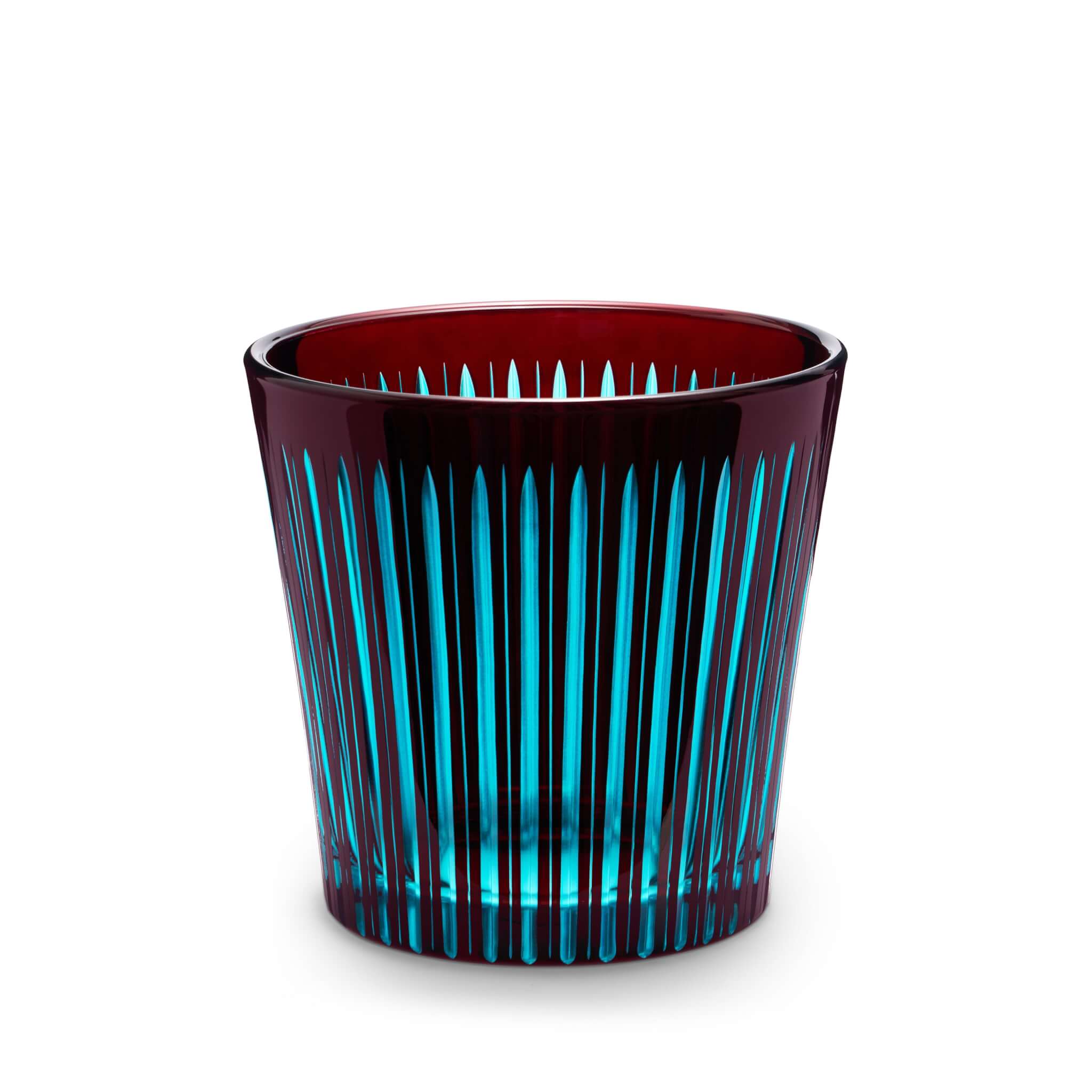 L'Objet Prism Ice Bucket + Tongs - Bordeaux