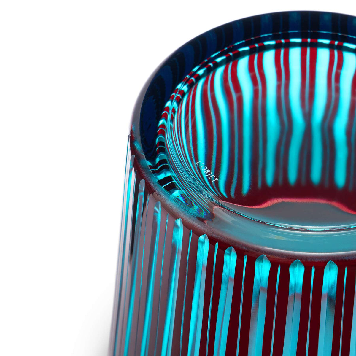 L'Objet Prism Ice Bucket + Tongs - Bordeaux, alternate view