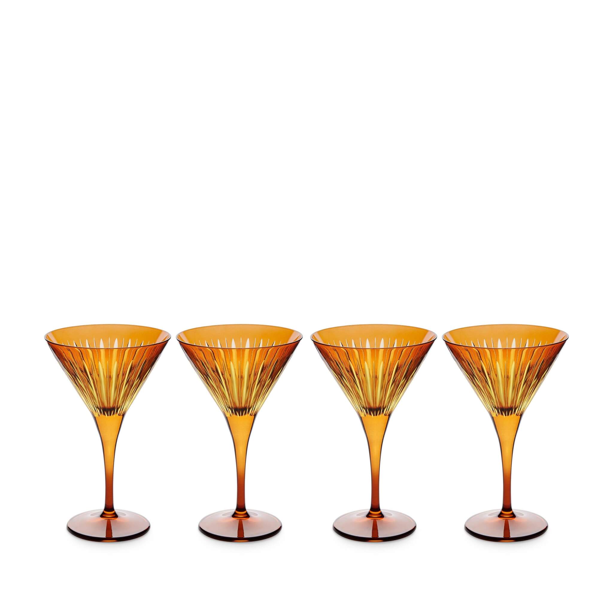 L'Objet Prism Martini Glasses - Amber (Set of 4) Glassware & Drinkware