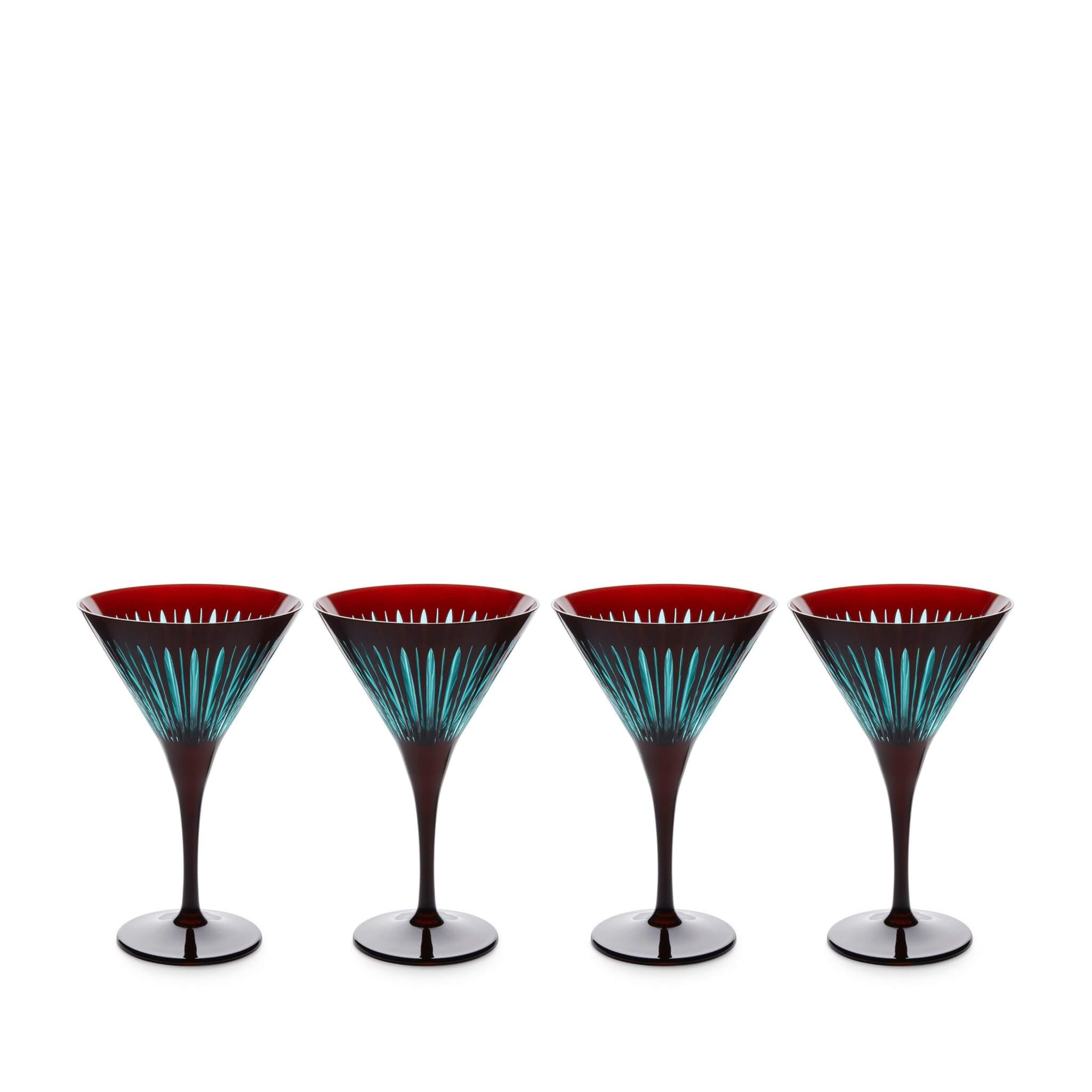L'Objet Prism Martini Glasses - Bordeaux (Set of 4) Glassware & Drinkware