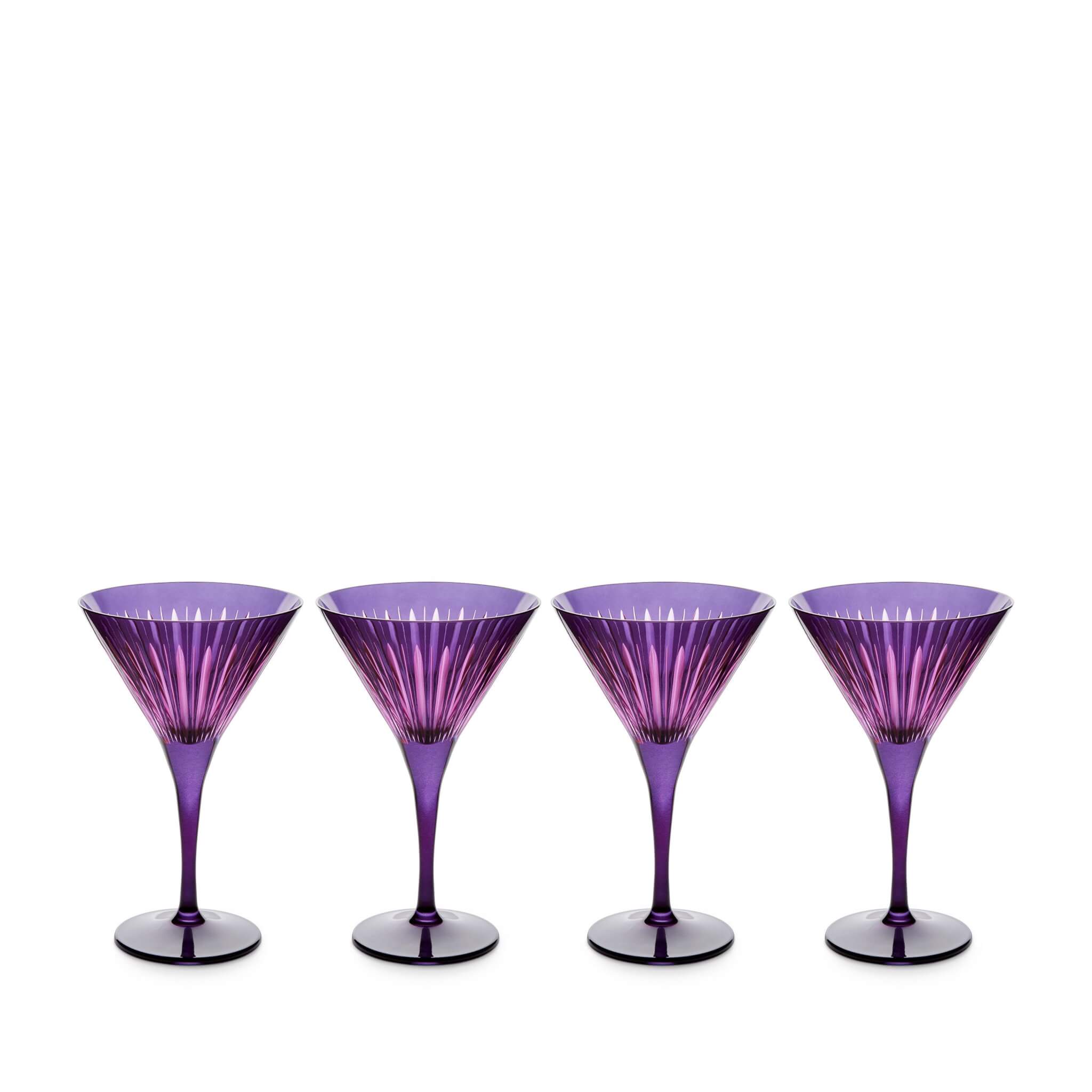 L'Objet Prism Martini Glasses - Purple (Set of 4) Glassware & Drinkware