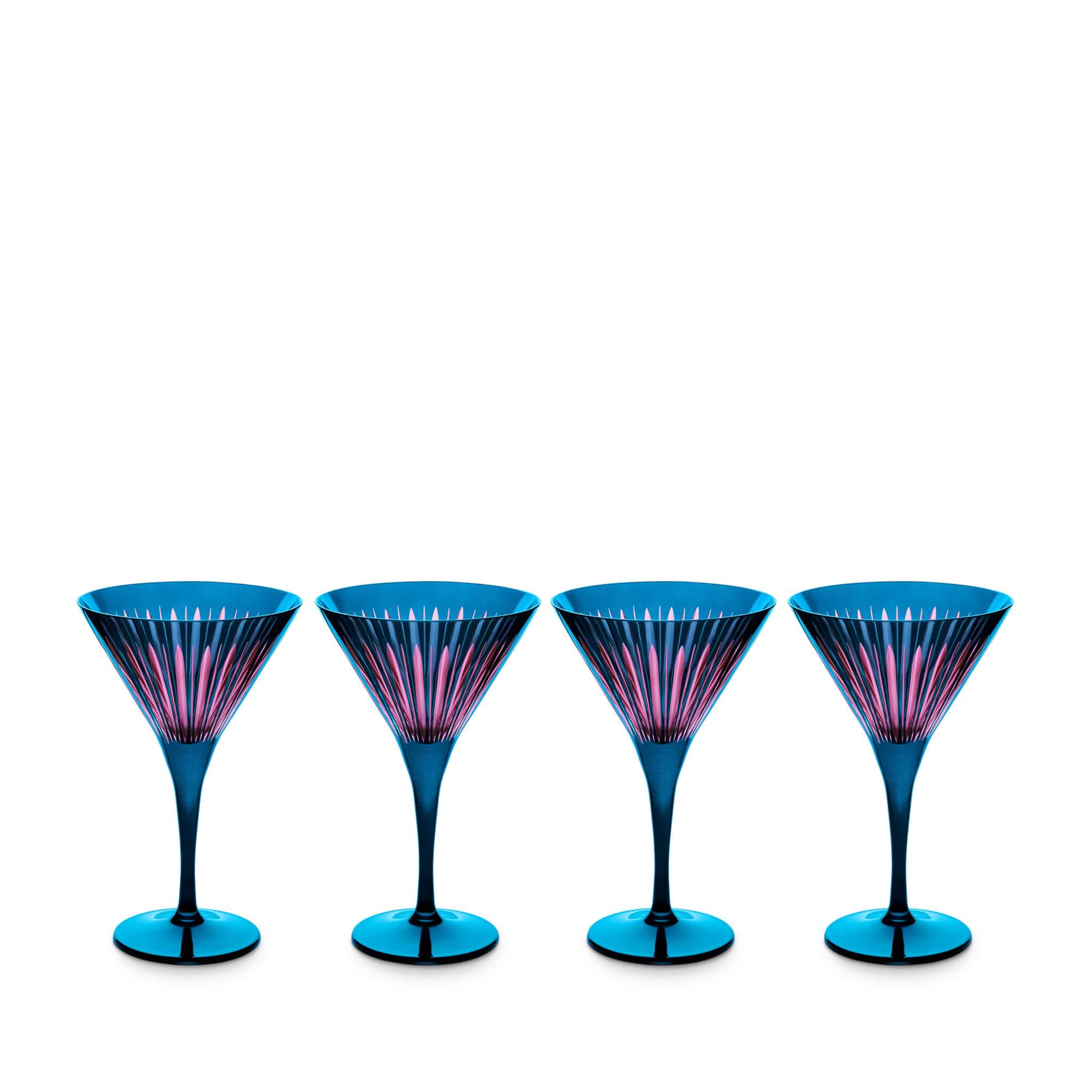 L'Objet Prism Martini Glasses Set of 4 Glassware & Drinkware — Blue
