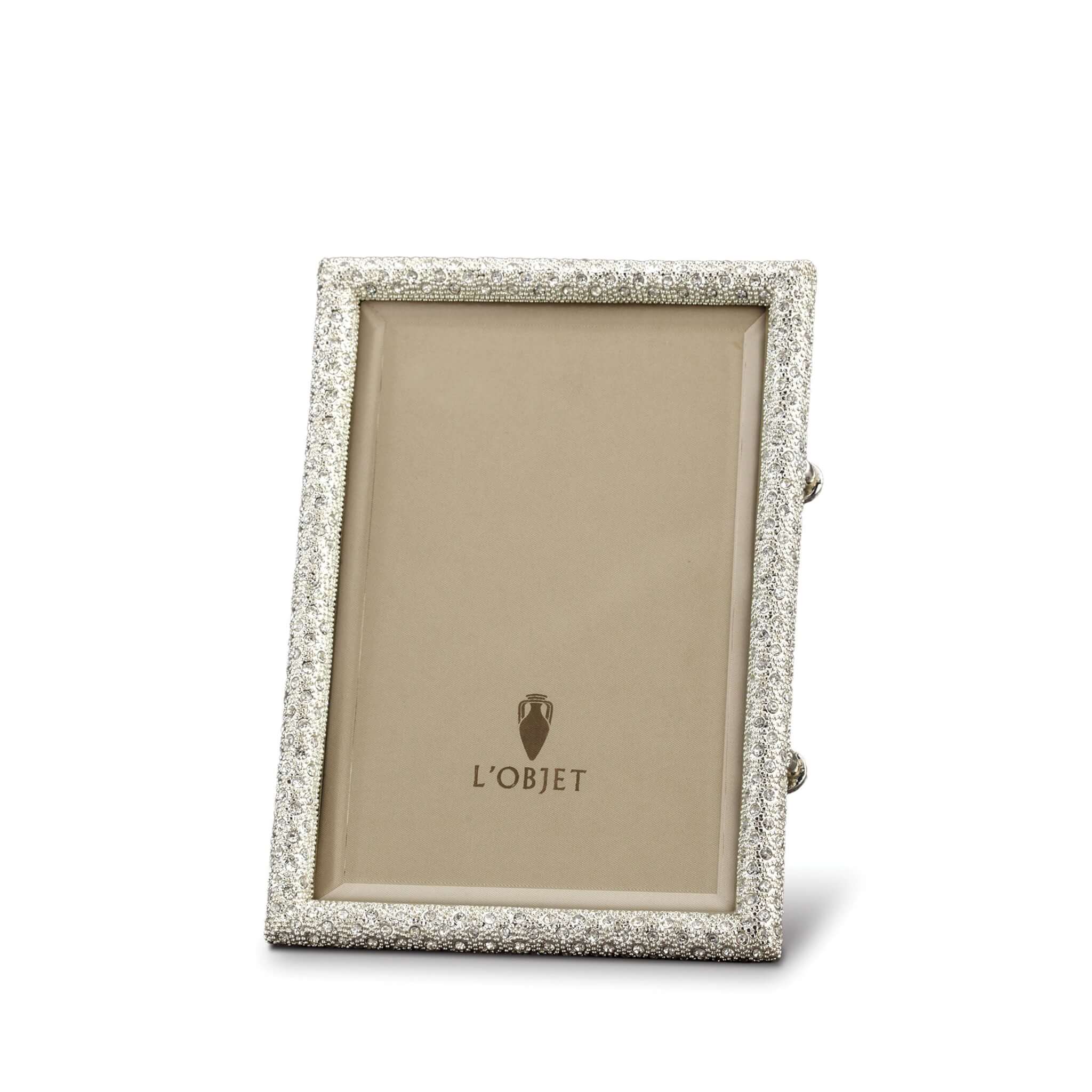 L'Objet Rectangular Pave Frame 4 X 6 — Platinum