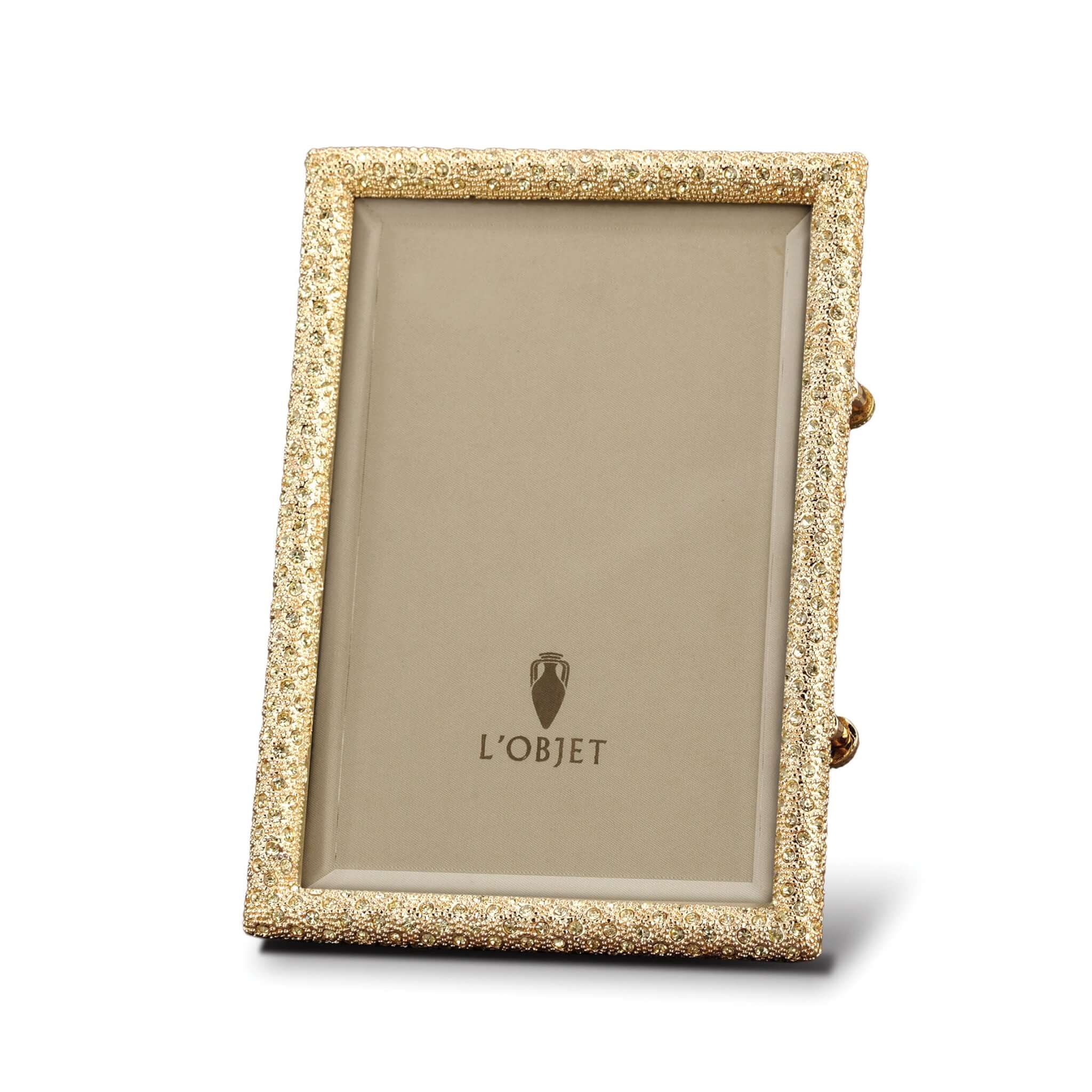 L'Objet Rectangular Pave Frame 5 X 7 — Gold