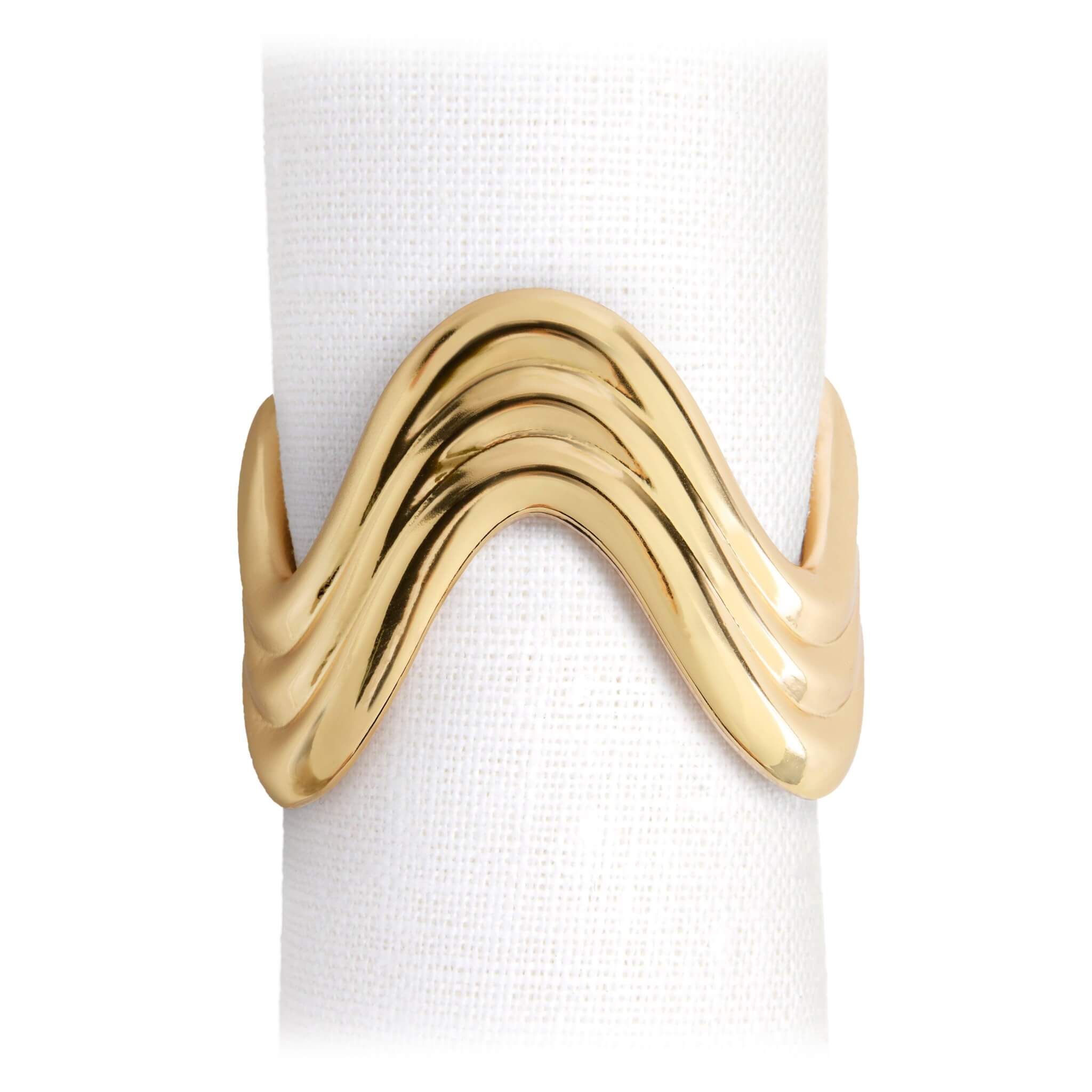 L'Objet Ripple Napkin Rings Set of 4 — Gold