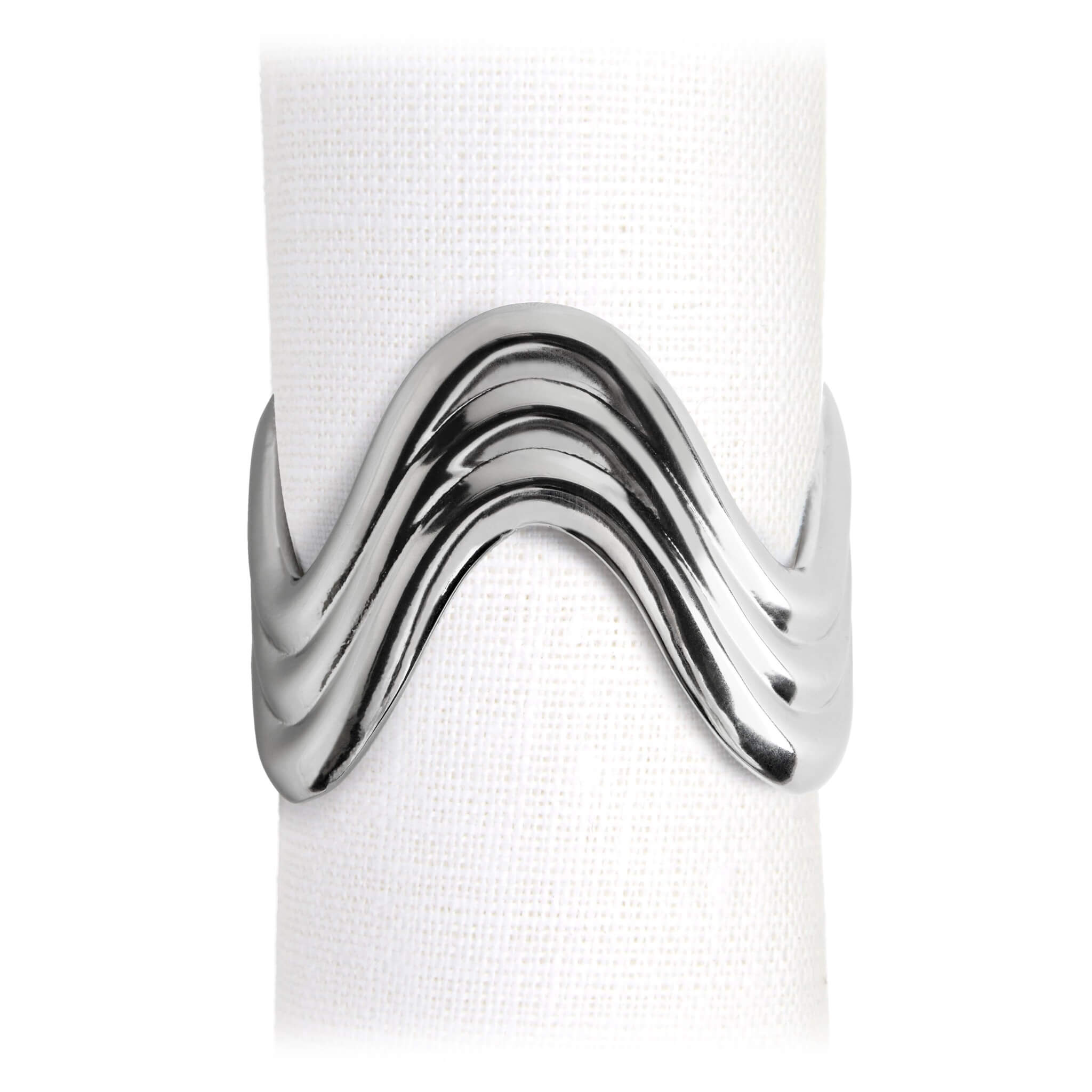 L'Objet Ripple Napkin Rings Set of 4 — Platinum