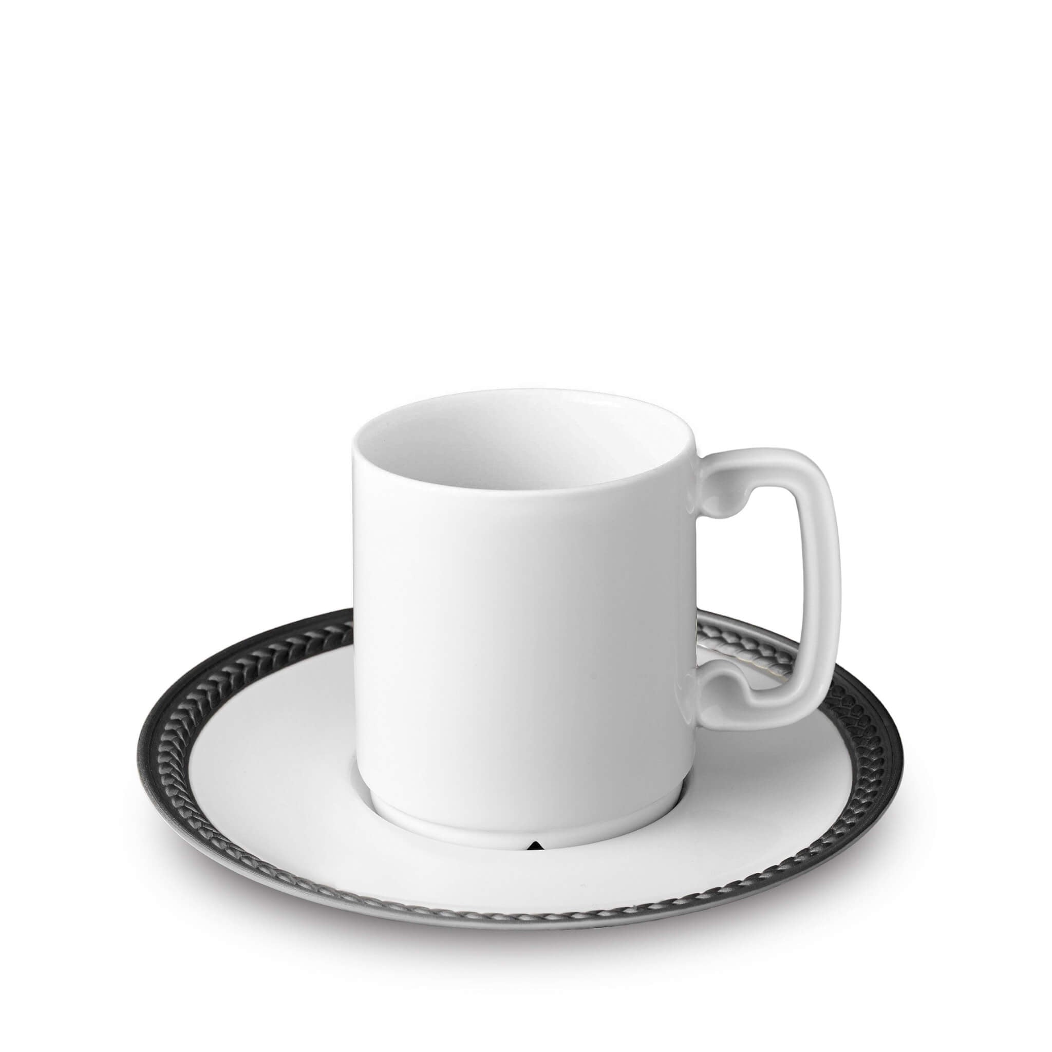 L'Objet Soie Tressée Espresso Cup Saucer — Black