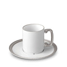 L'Objet Soie Tressée Espresso Cup Saucer — Platinum
