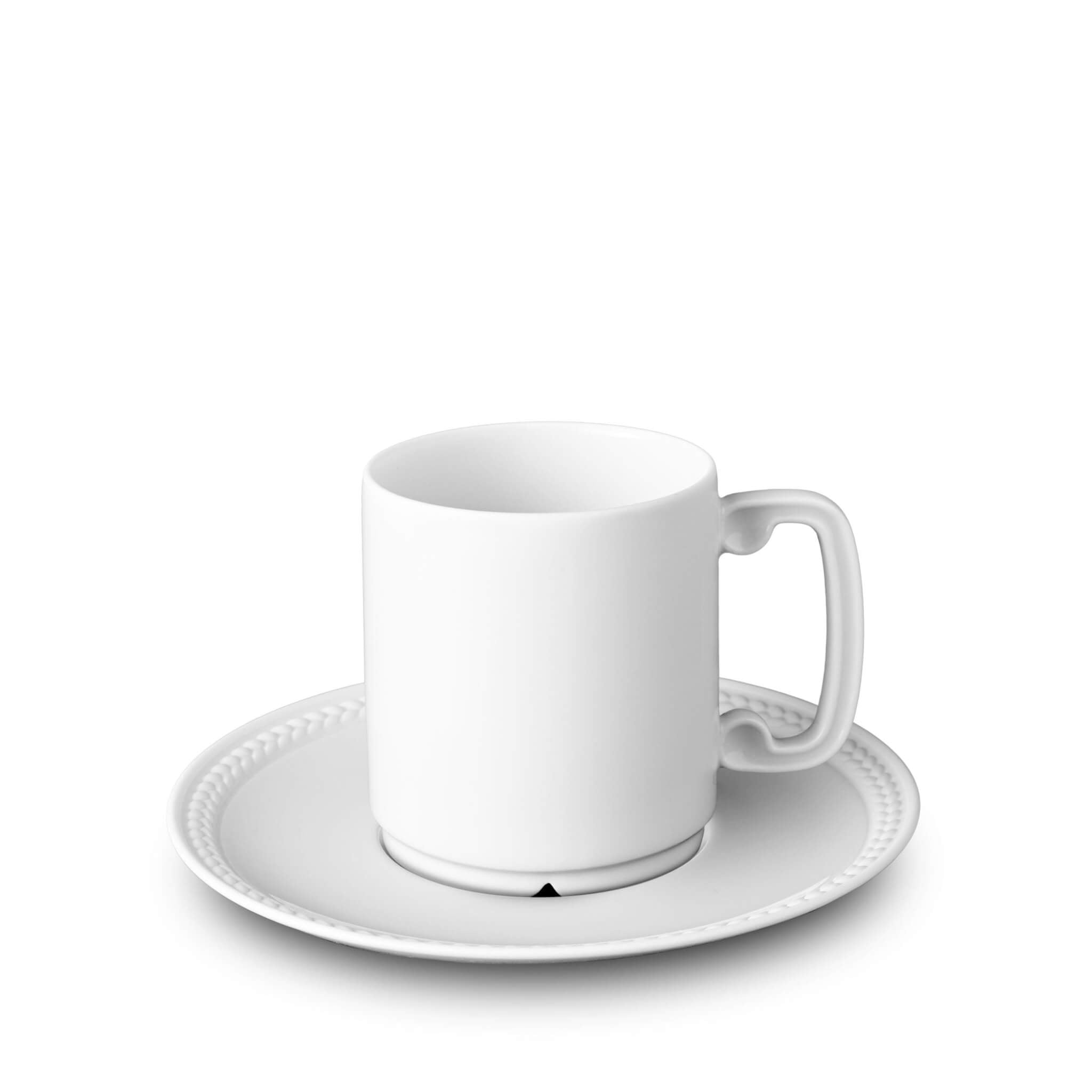 L'Objet Soie Tressée Espresso Cup Saucer — White