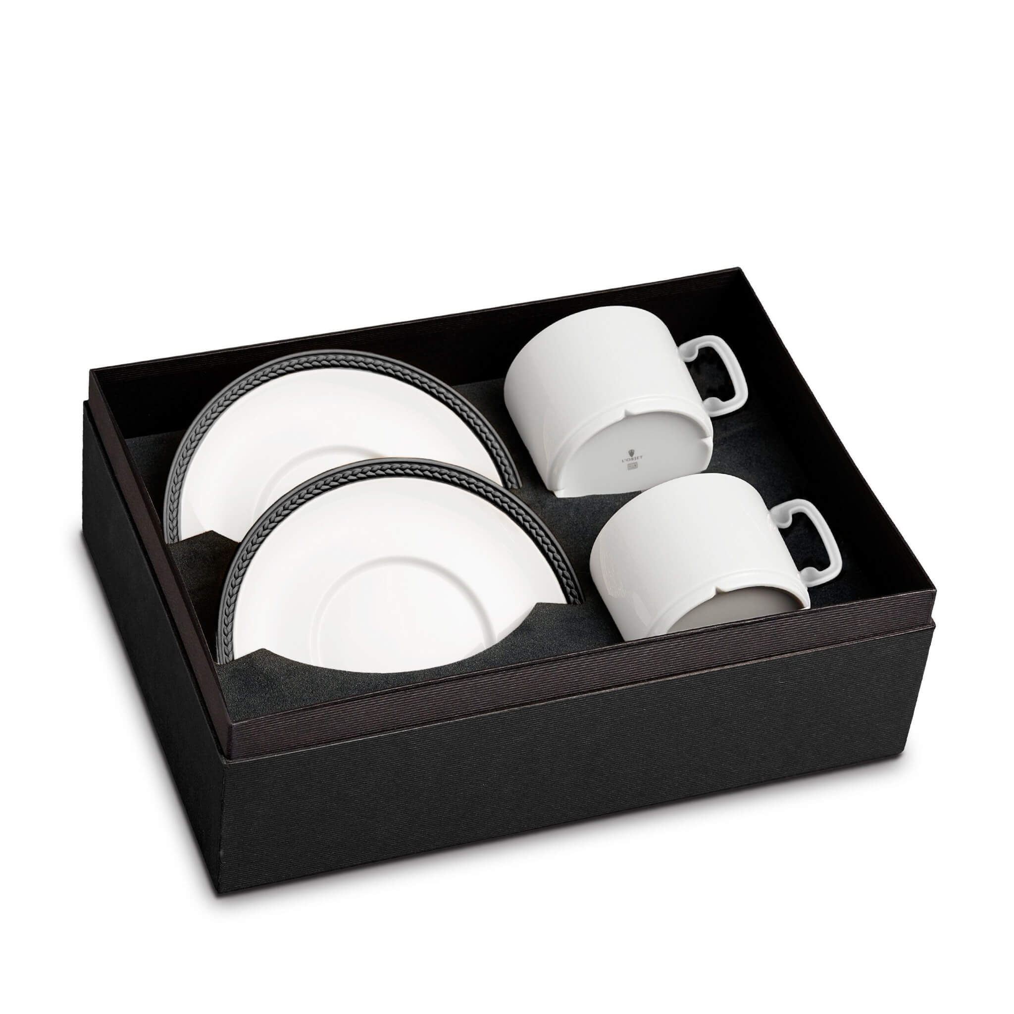 L'Objet Soie Tressée Tea Cup Saucer Set of 2 Teacup — Original