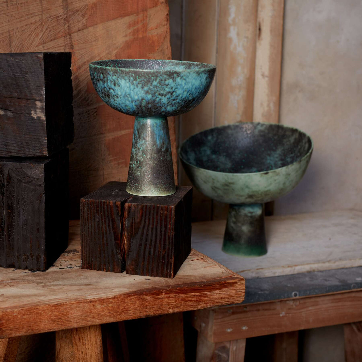 L'Objet Terra Bowl on Stand - Medium - Bronze, alternate view