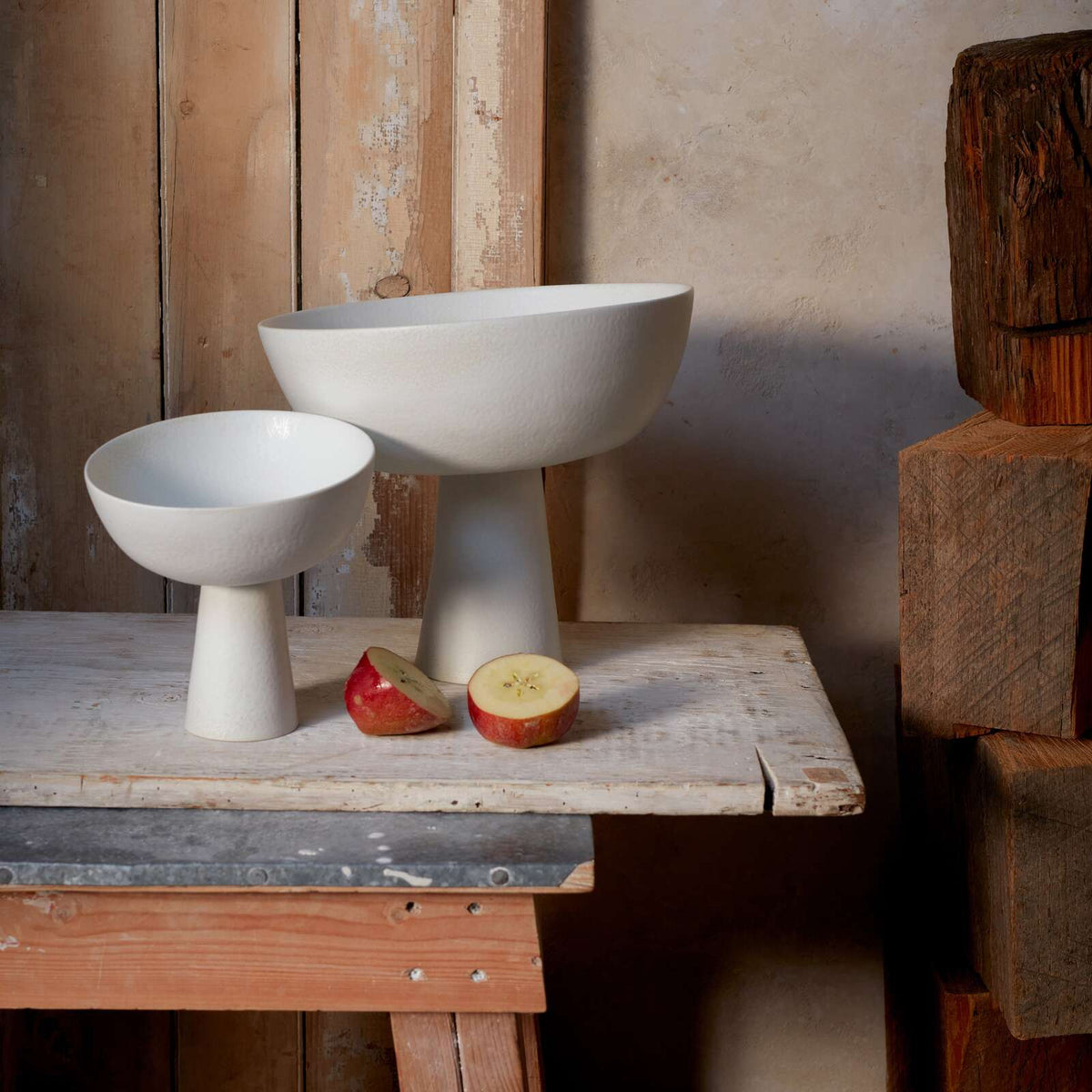 L'Objet Terra Bowl on Stand - Small - Stone, alternate view