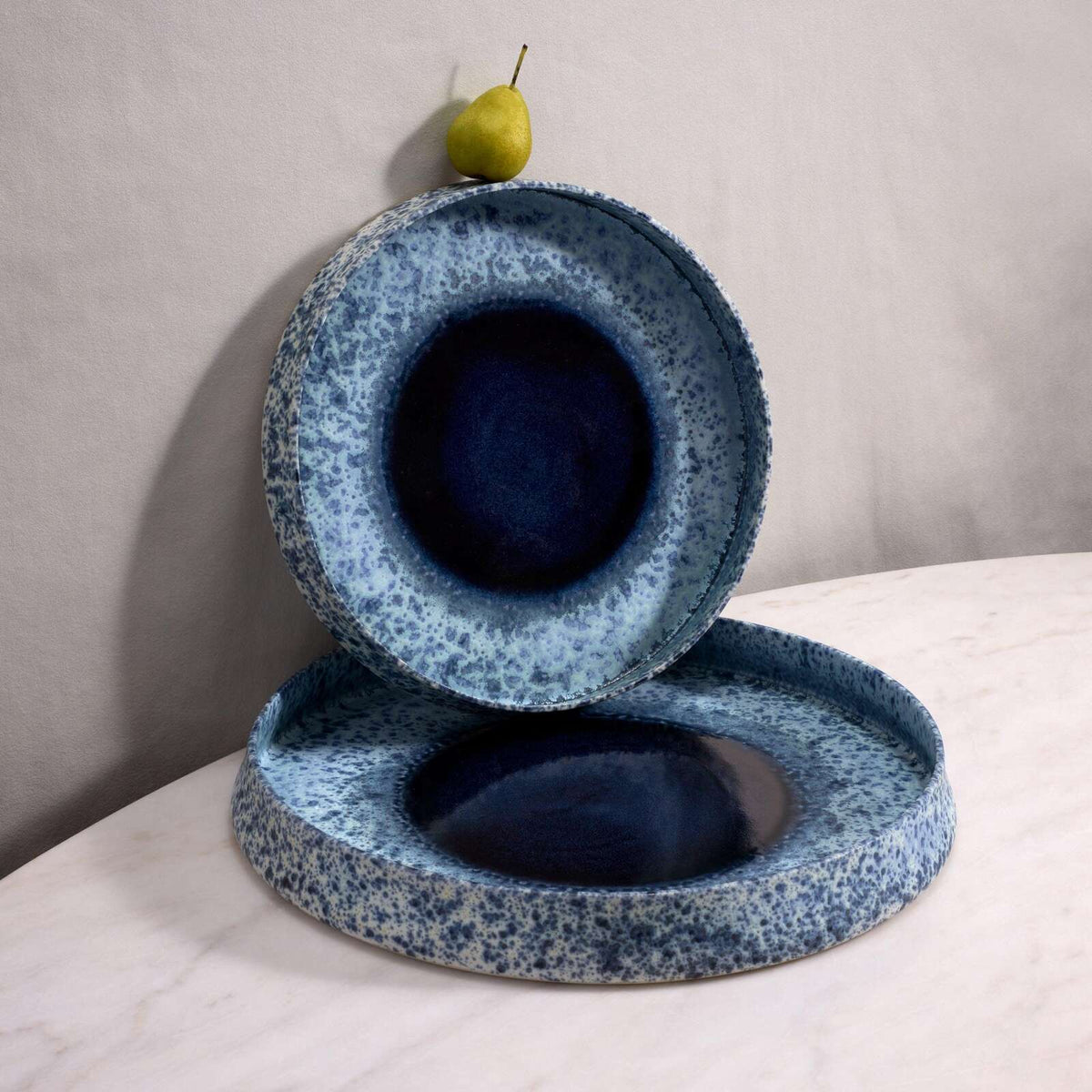 L'Objet Terra Round Platter - Large - Indigo Decorative Bowl, alternate view
