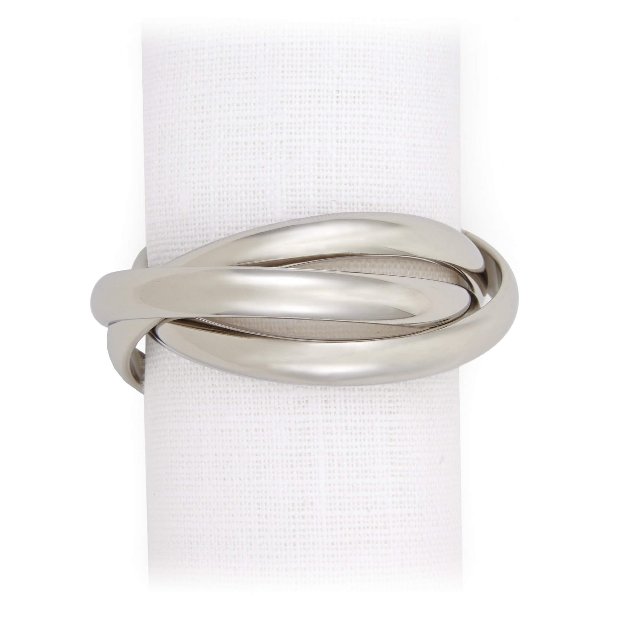 L'Objet Three Ring Napkin Jewels Set of 4 — Platinum