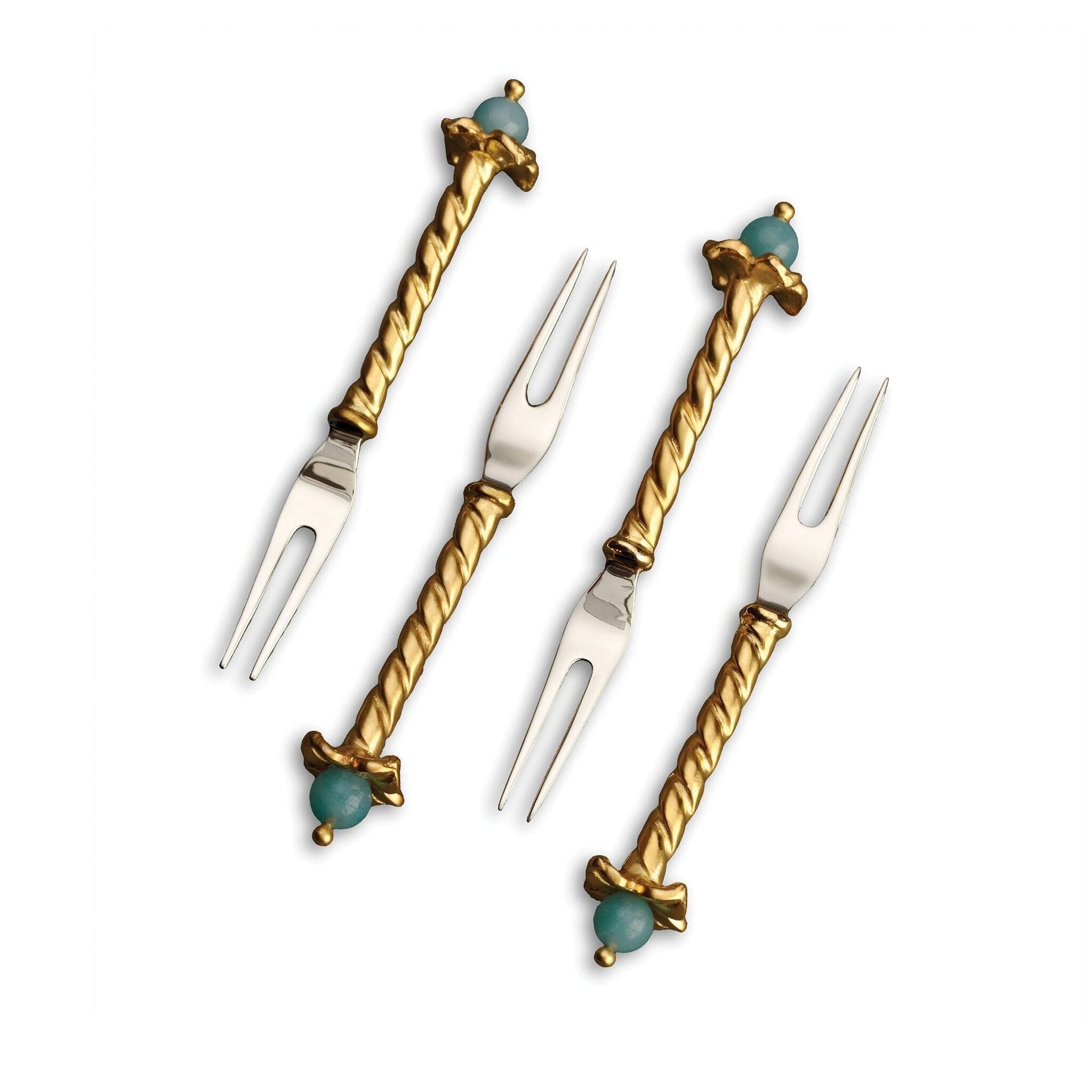 L'Objet Venise Cocktail Two-Prong Picks (Set of 4) Fork