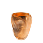 Lalique Alizé Large Vase with Pink Gold Leaves