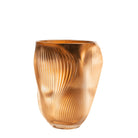 Lalique Alizé Large Vase with Pink Gold Leaves, alternate view