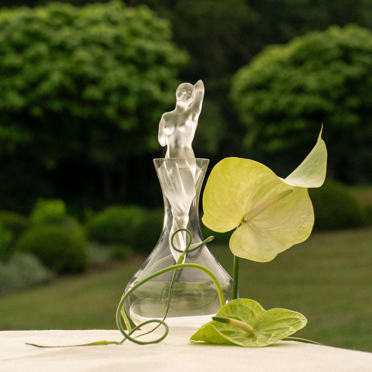 Lalique Aphrodite Vintage Decanter, lifestyle view