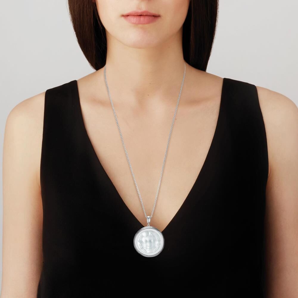 Lalique Aréthuse Round Pendant Women's Fine Pendant Necklace, detail view