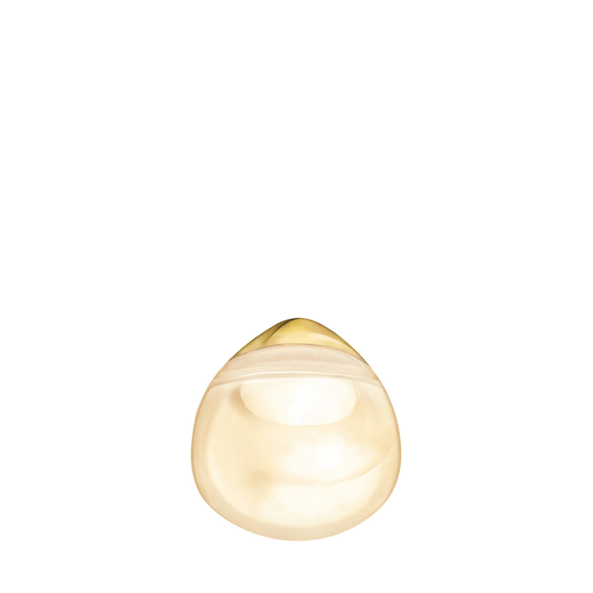 Lalique Cabochon Earrings in Gold Luster on a white background