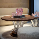 Lalique Cactus Grand Coffee Table Walnut, lifestyle view