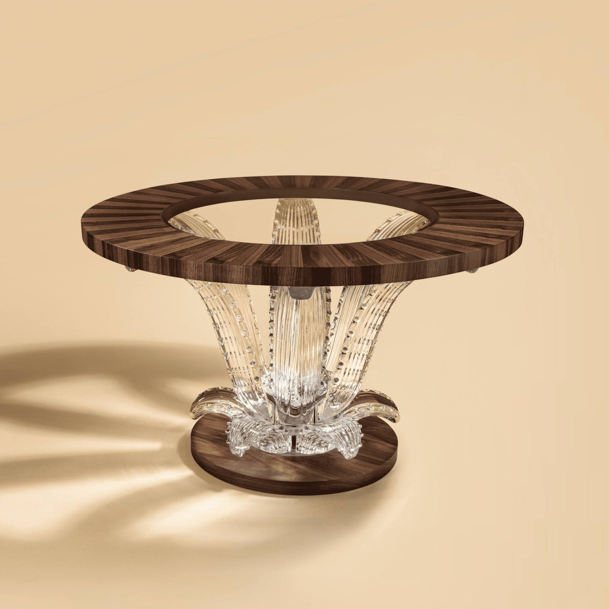 Lalique Cactus Small Coffee Table Walnut, lifestyle view