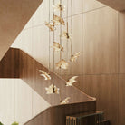 Lalique Champs-Élysées Liana, Large Size, 14 Leaves Close To Ceiling Light Fixture, alternate view