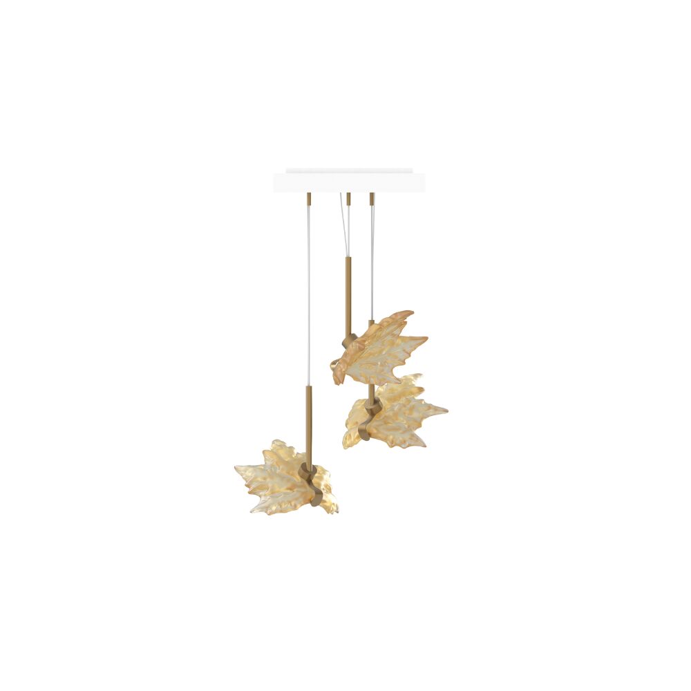 Lalique Champs-Élysées Liana, Small Size, 3 Leaves Close To Ceiling Light Fixture