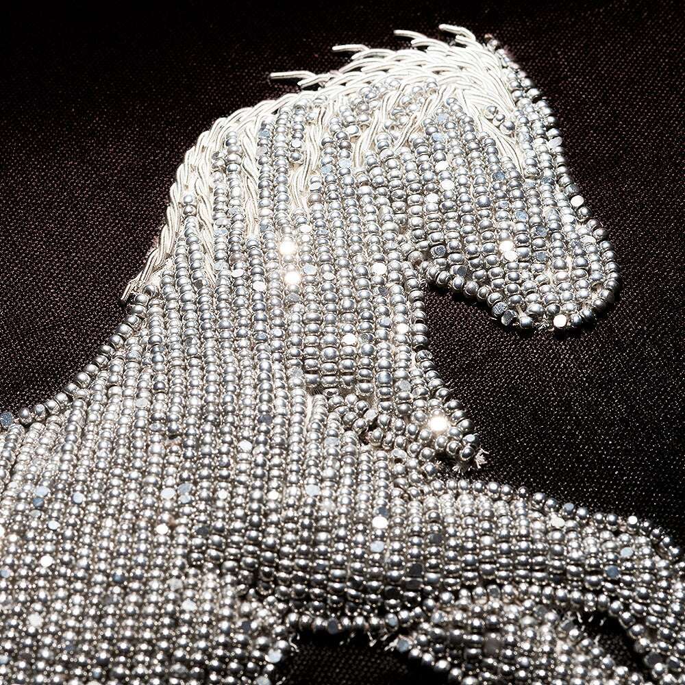 Lalique Cheval Debout Beaded Cushion, alternate view