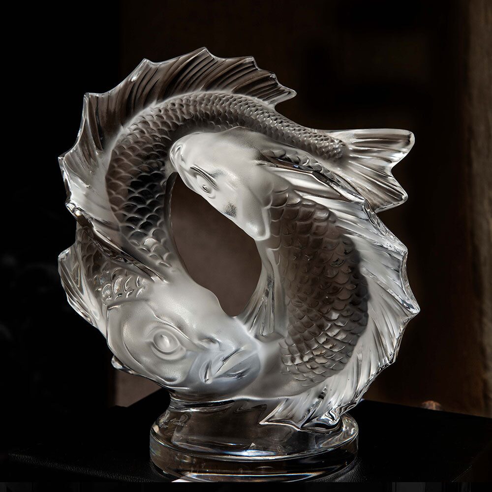 Lalique Double Fish Small Sculpture, alternate view