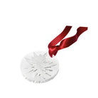 Lalique Edelweiss Christmas Ornament in Clear on a white background