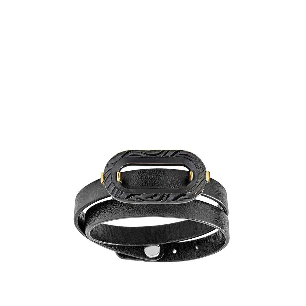 Lalique Empreinte Animale Leather Bracelet — S
