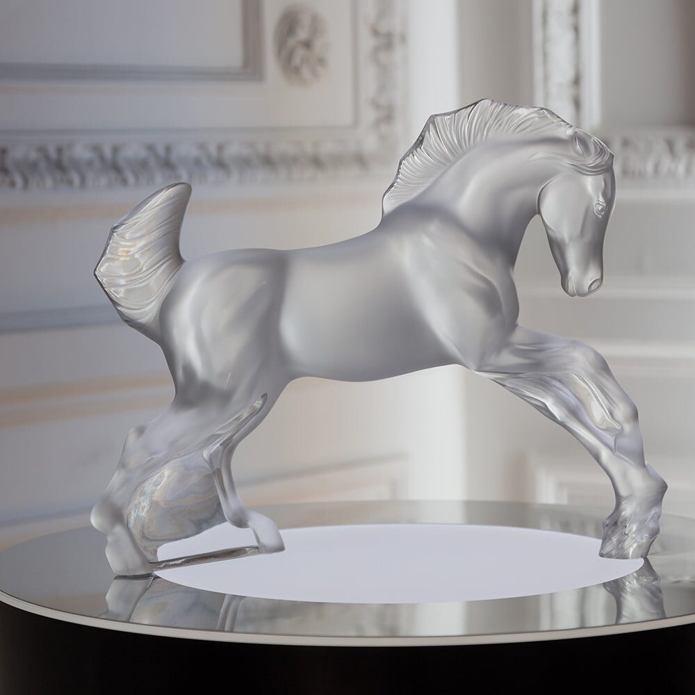 Lalique Horse Sculpture, alternate view